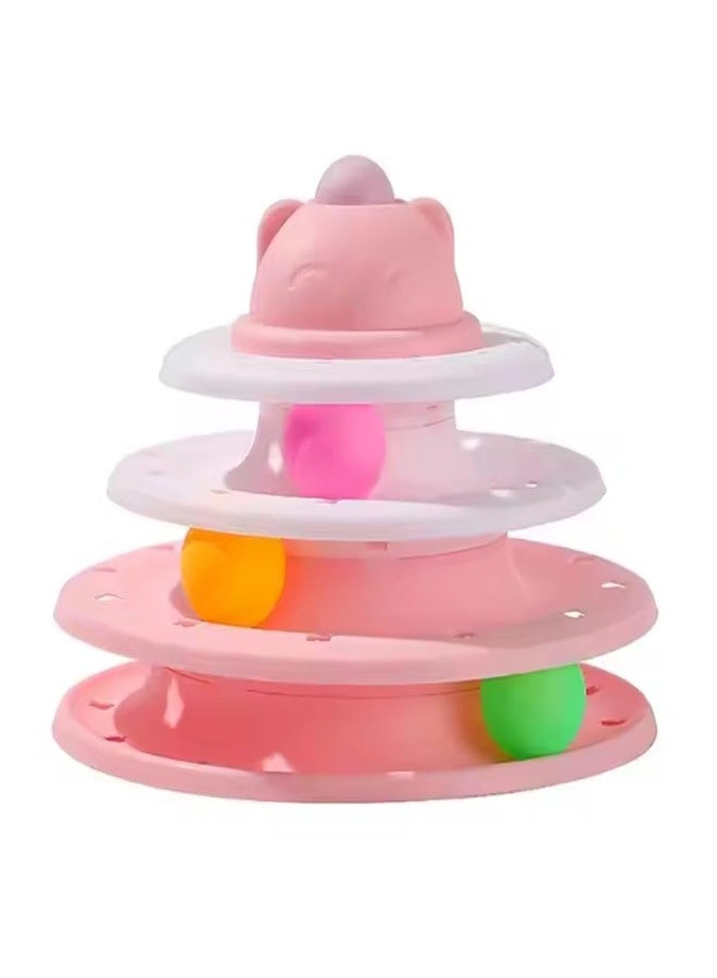 KittuPet ألعاب كيتو بيت للقطط - قرص دوار ممتع للحيوانات الأليفة مع عصا إثارة، لعبة ذكية للقطط الصغيرة مع 3 كرات متحركة، مستلزمات للحيوانات الأليفة للصيد والتمرين، لون عشوائي للتغلب على الملل - Image 1